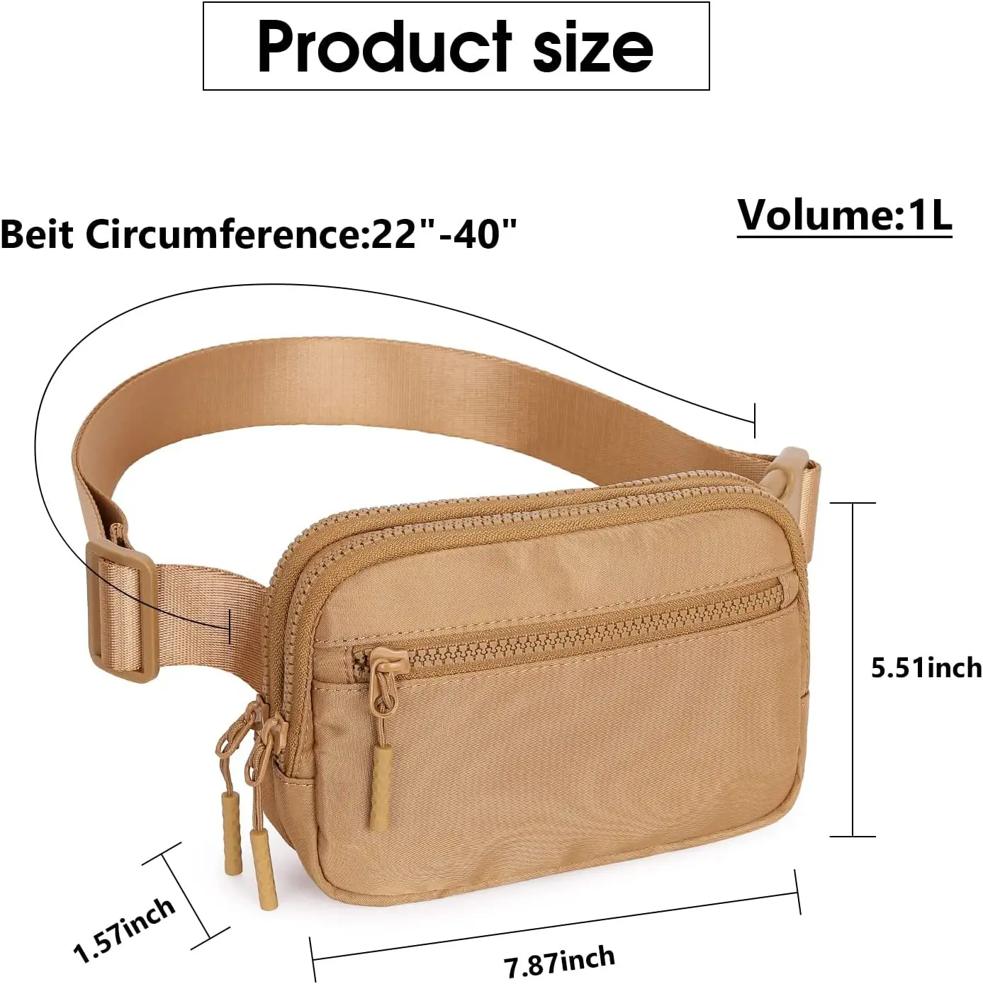 Waist Bag Chest Bag Crossbody Bag Women Fanny Pack Zipper Outdoor Sports Casual Travel Belt Pocket Money Pouch