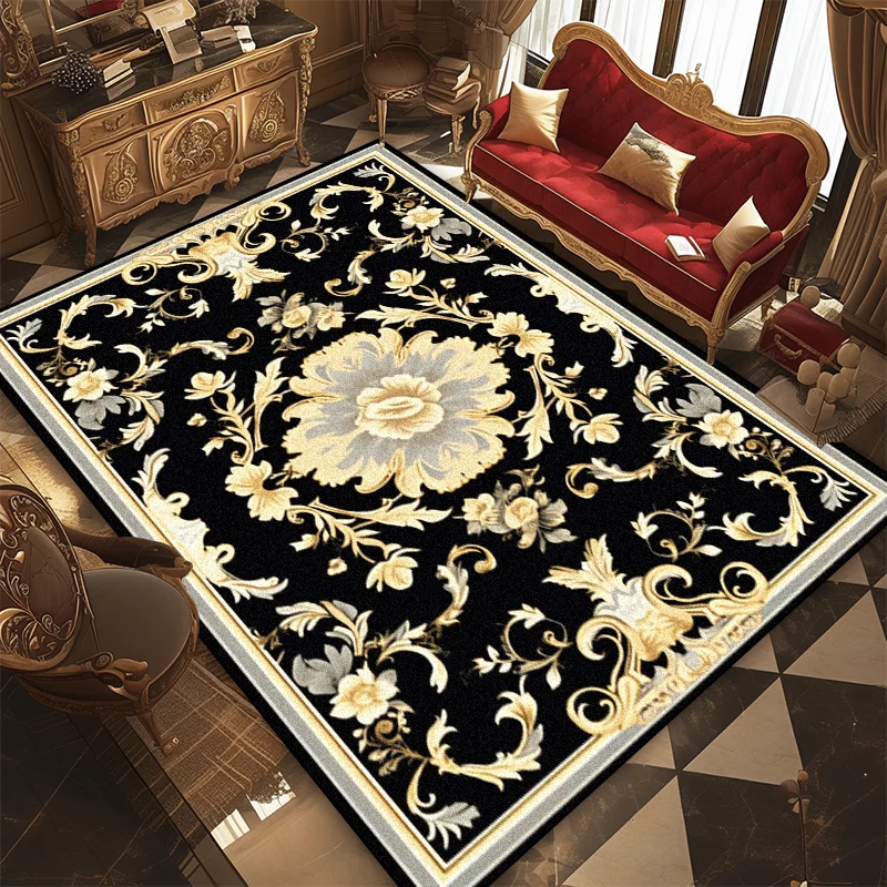 Chinese Style Luxury Black Classical Carpets Living Room Home Decoration Esthetics Fluffy Soft Rugs Big Size Bedroom Mat Bedside 4