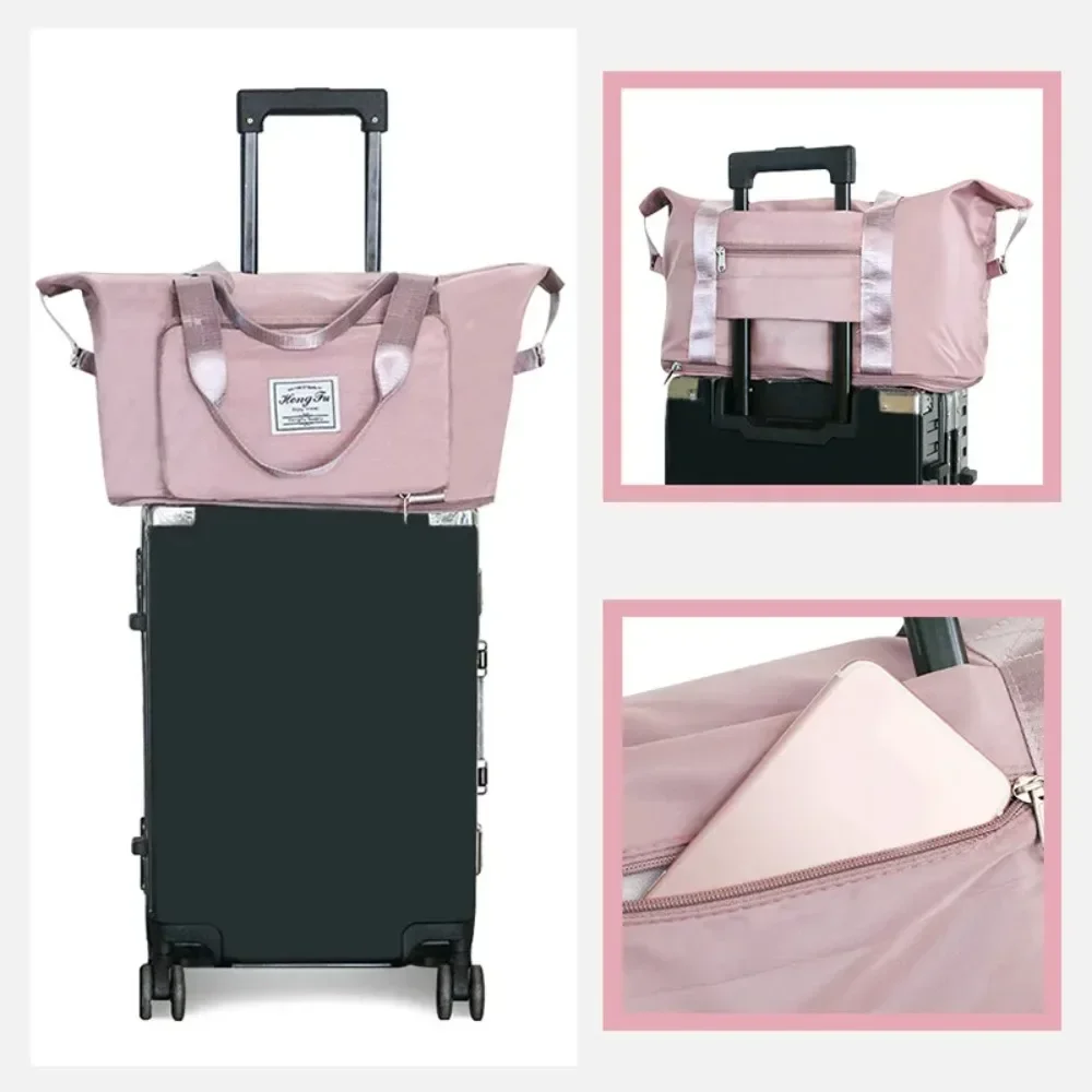 Travel Bags Leisure Bag Canvas Tote Bag Fashion Fitness Travel Bag Dry Wet Separation Folding Tote Bag Large Capacity Waterproof Outdoor Storage