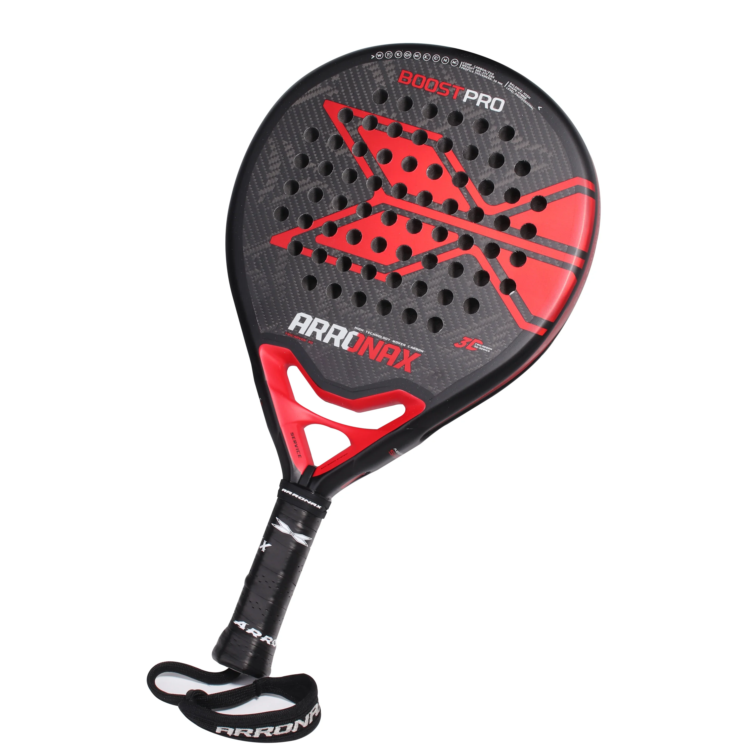 Padel racket carbon fiber soft EVA face without padle bag cover