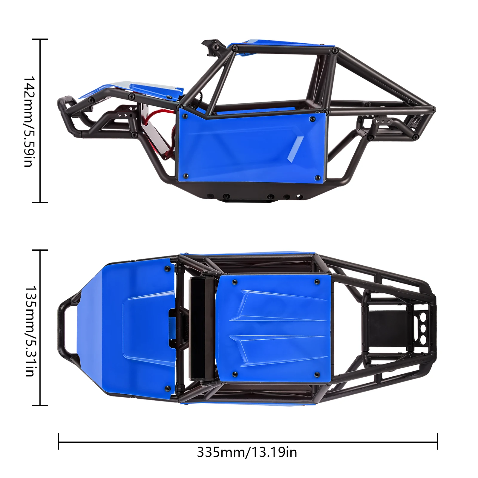 S6f0fc6f6181d416692a641f9c7adc91cA INJORA Nylon Rock Buggy Body Shell Chassis Kit for 1/10 RC Crawler Car Axial SCX10 II 90046 UTB10 Capra