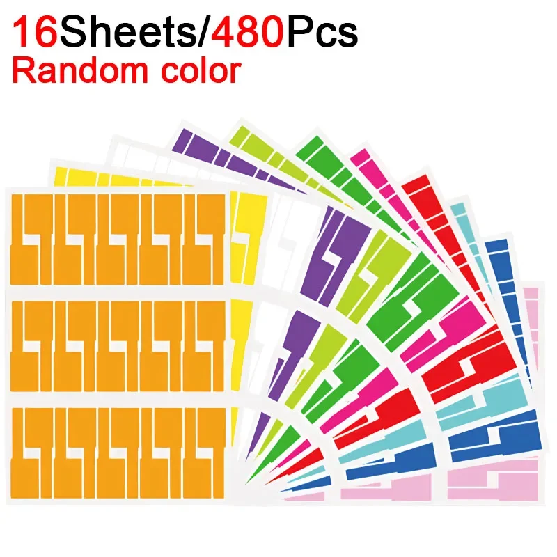 Colorful Waterproof Self-Adhesive Cable Label Stickers - Pack of 240/480