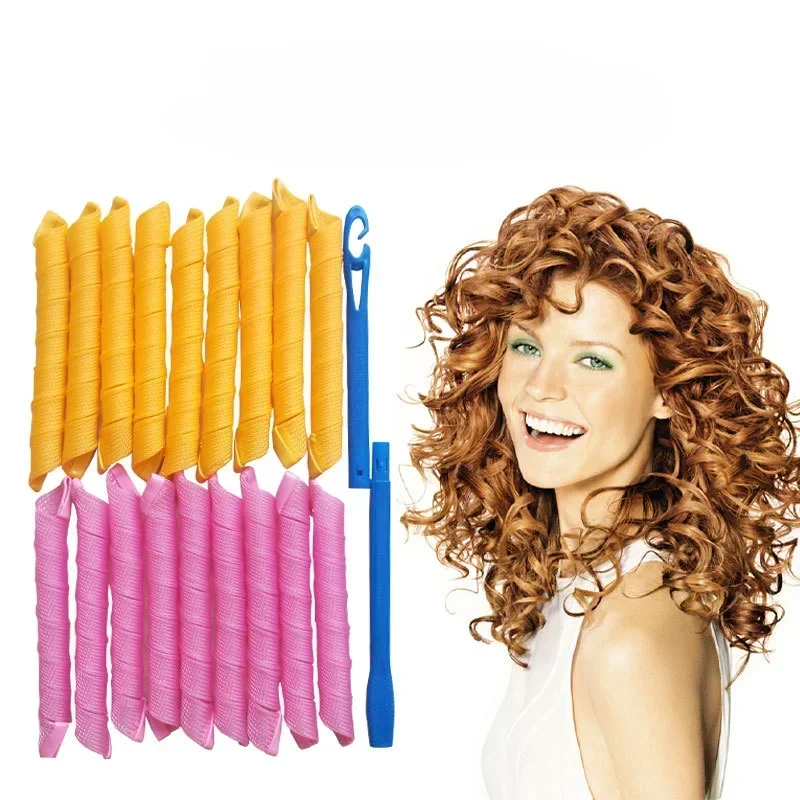 18pcs/set Spiral Hair Curler Heatless Styling Tools Set Non-Damaging Wave Formers Curlers Hair Styling Tools Pro DIY Roller hair styling tool hair curling tools