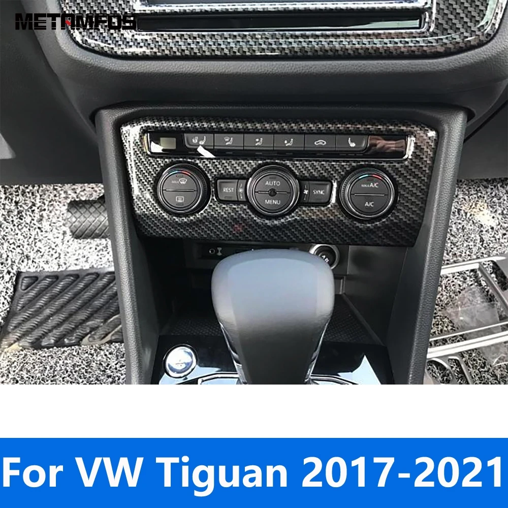 

Панель переключателя кондиционера для VW Volkswagen Tiguan 2017-2020 2021 из углеродного волокна