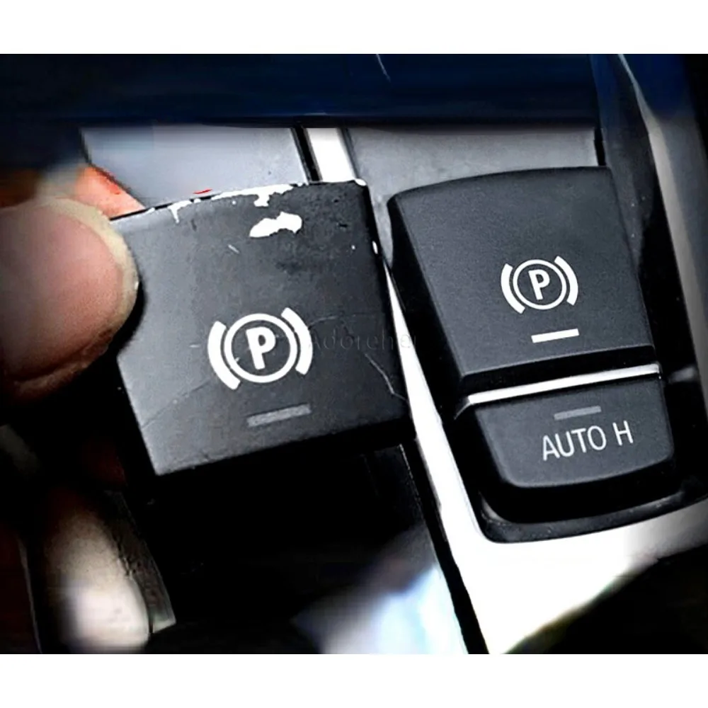 

Car Electronic Handbrake Button Parking Brake P Button Auto H Control Switch Cover for BMW 5 Series 520 523 525 528 730 740