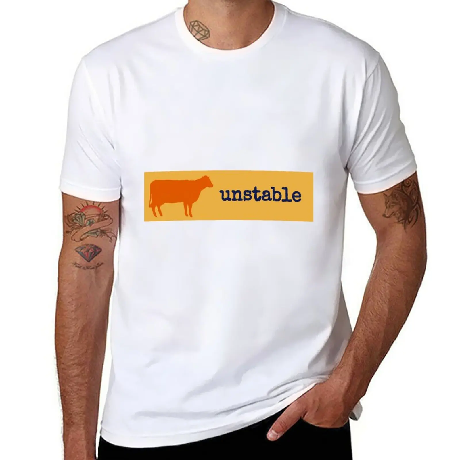 

Unstable Cow T-Shirt vintage clothes animal prinfor boys quick-drying men workout shirt