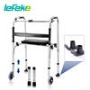 Lefeke Walker with Seat 2 Front Wheel Walker for Seniors Folding Standard Narrow Walker with Ski Glides for Elderly 1