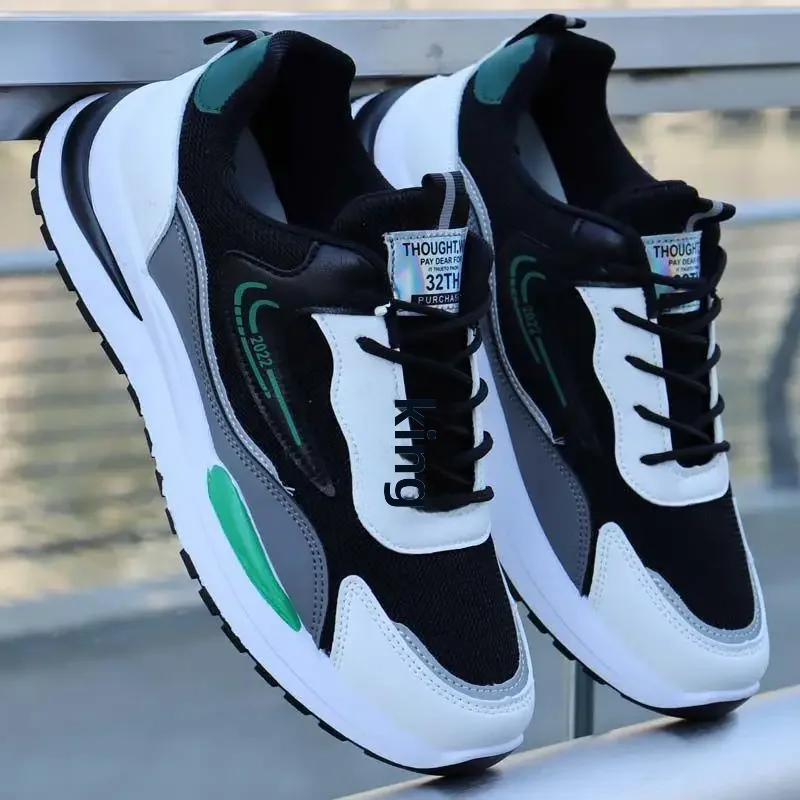 Men's Breathable Mesh Sports Shoes Spring Autumn Korean Style Lightweight Casual Soft Bottom Running