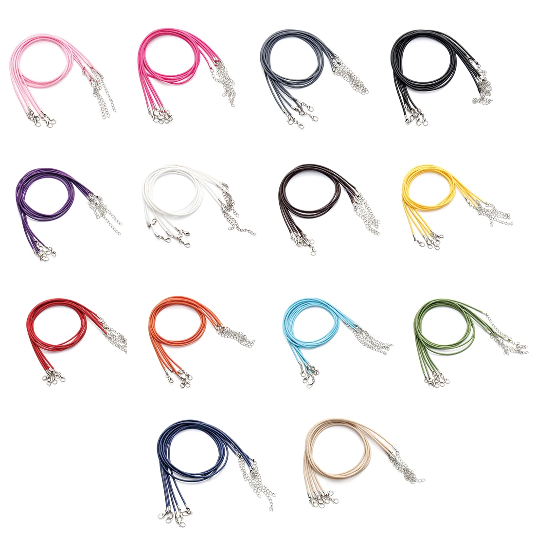 10Pcs 1.5mm 2mm Handmade Leather Adjustable Braided Rope String Clothing Decoration Charms Findings Lobster Clasp String Cord