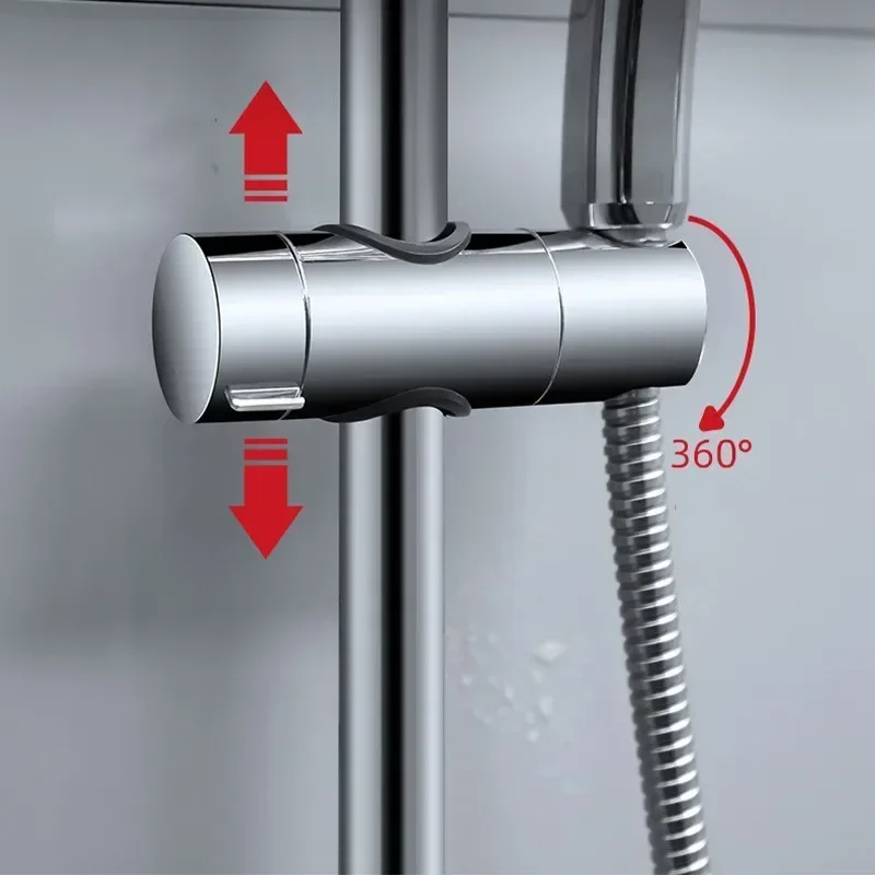 Universal Shower Head Holder Adjustable 18~25mm ABS Chrome Shower Rail Holder Bathroom Accessories Mounting Brackets shower holder