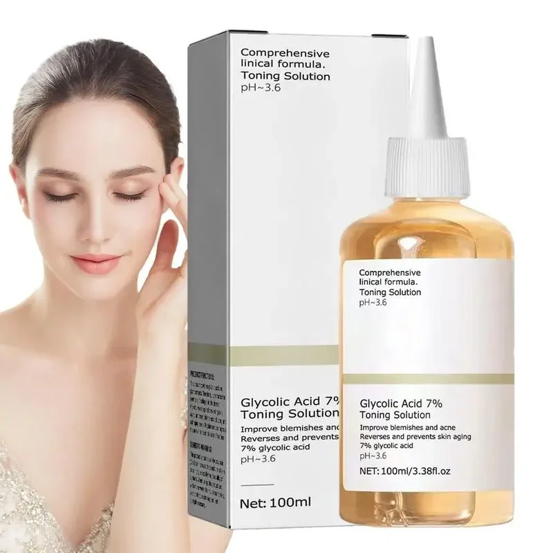 

100ml The Glycolic Acid 7% Toning Solution Repairing Facial Oil Nourishing Gentle Glycolic Acid Toner Face Essence