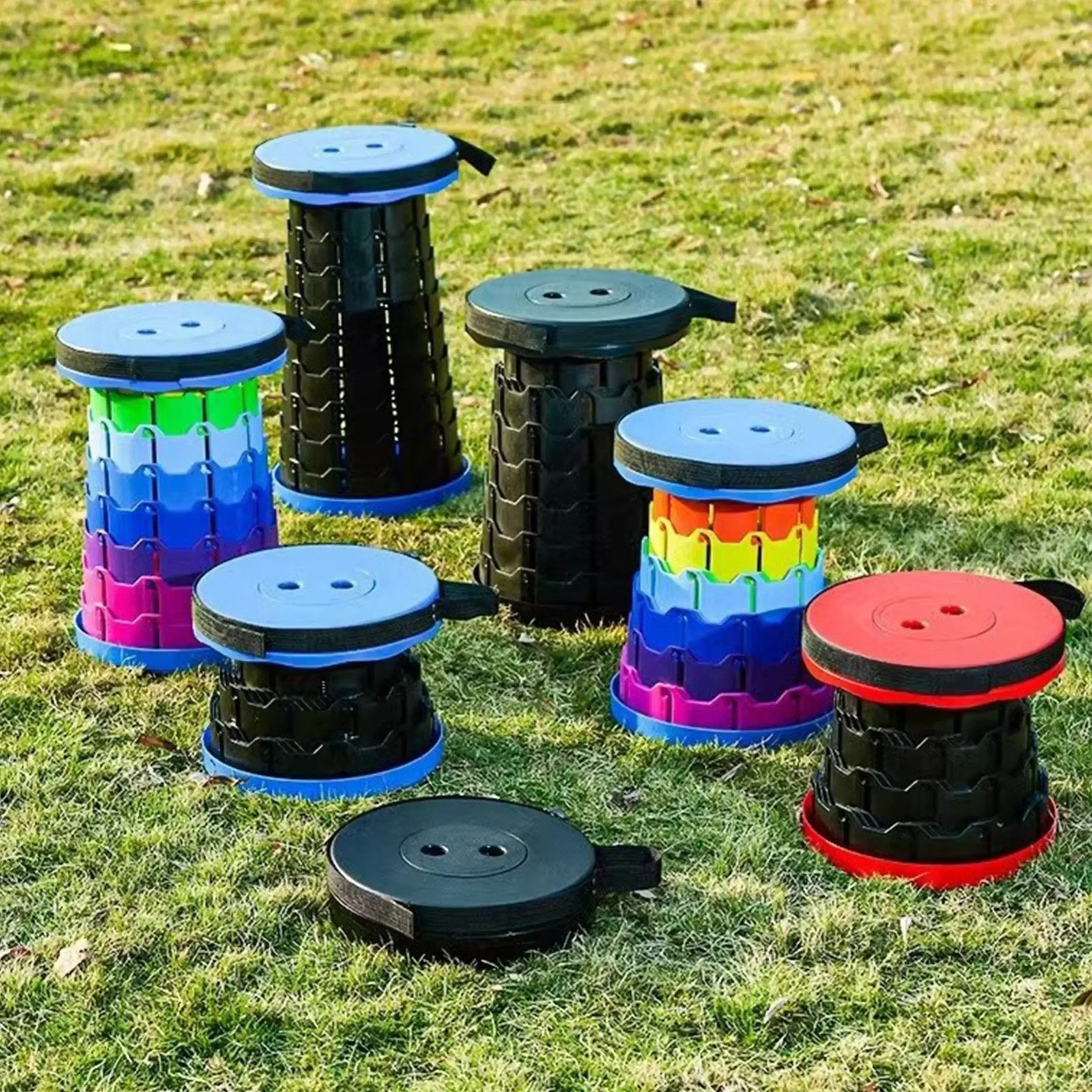 Portable Round Folding Chair Accordion Chair Height Adjustment Simple Tool Elephant Swing Playground