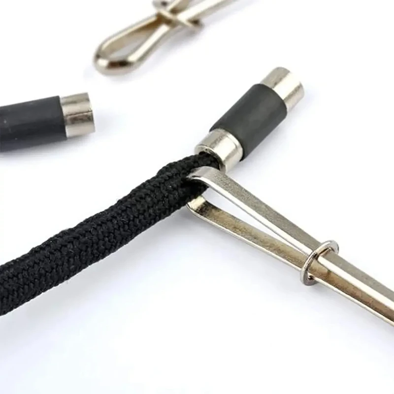 2Pcs Stainless Steel Garment Clips Sewing DIY Tools Elastic Band Tape Punch Cross Stitch Threader Wear Rope Elastic Clamp Sewing Tool