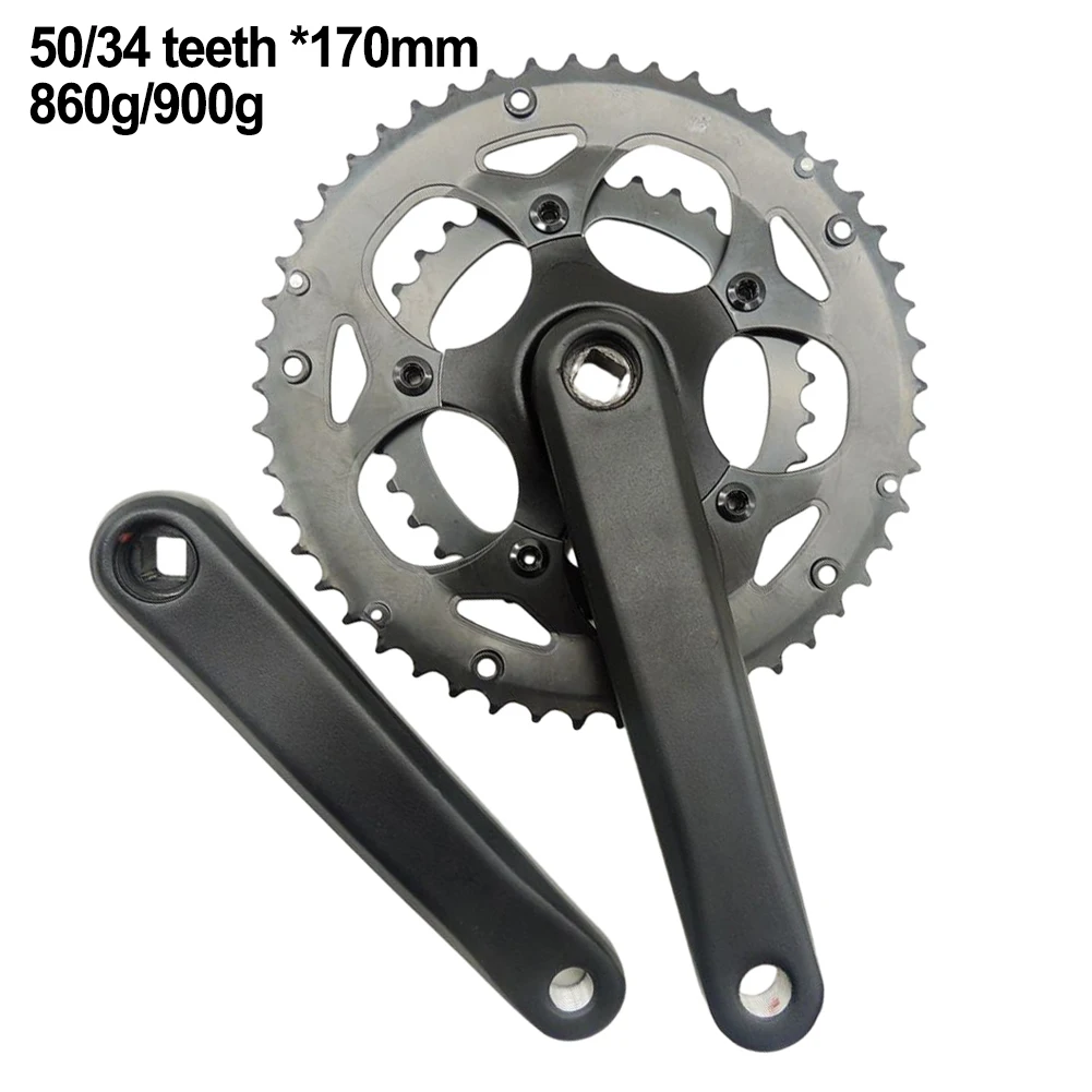 Lightweight For road Bike Chainset 3450T Crankset Double Chainwheel 170mm Square Taper Enhanced Power Transfer
