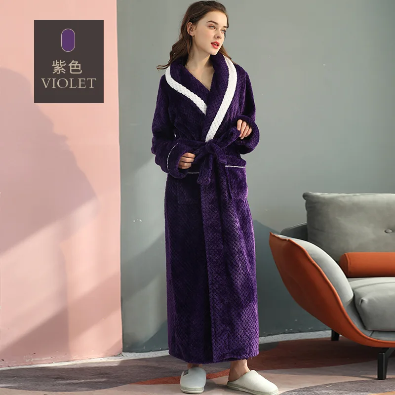 TAHARI Womens Corduroy Plush Robe - Corded Plush Bathrobe - Soft Purple Robe  for Women Long (Dark Purple, Small) at Amazon Women's Clothing store