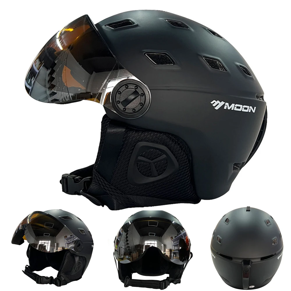 MOON Goggles Skiing Helmet Integrally-Molded PC+EPS High-Quality Ski Helmet Outdoor Adult Sport Ski Snowboard Skateboard Helmets 6