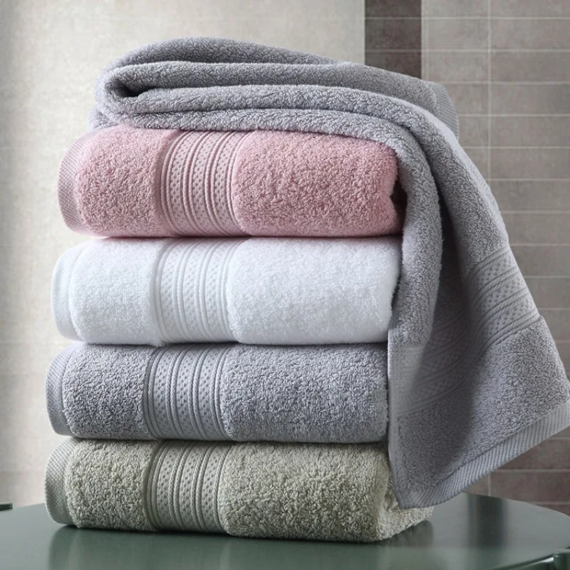 

Thickened Cotton Towel with Strong Water Absorption Universal Towel for Adults and Children Solid ColorSkin Friendly BathTowel