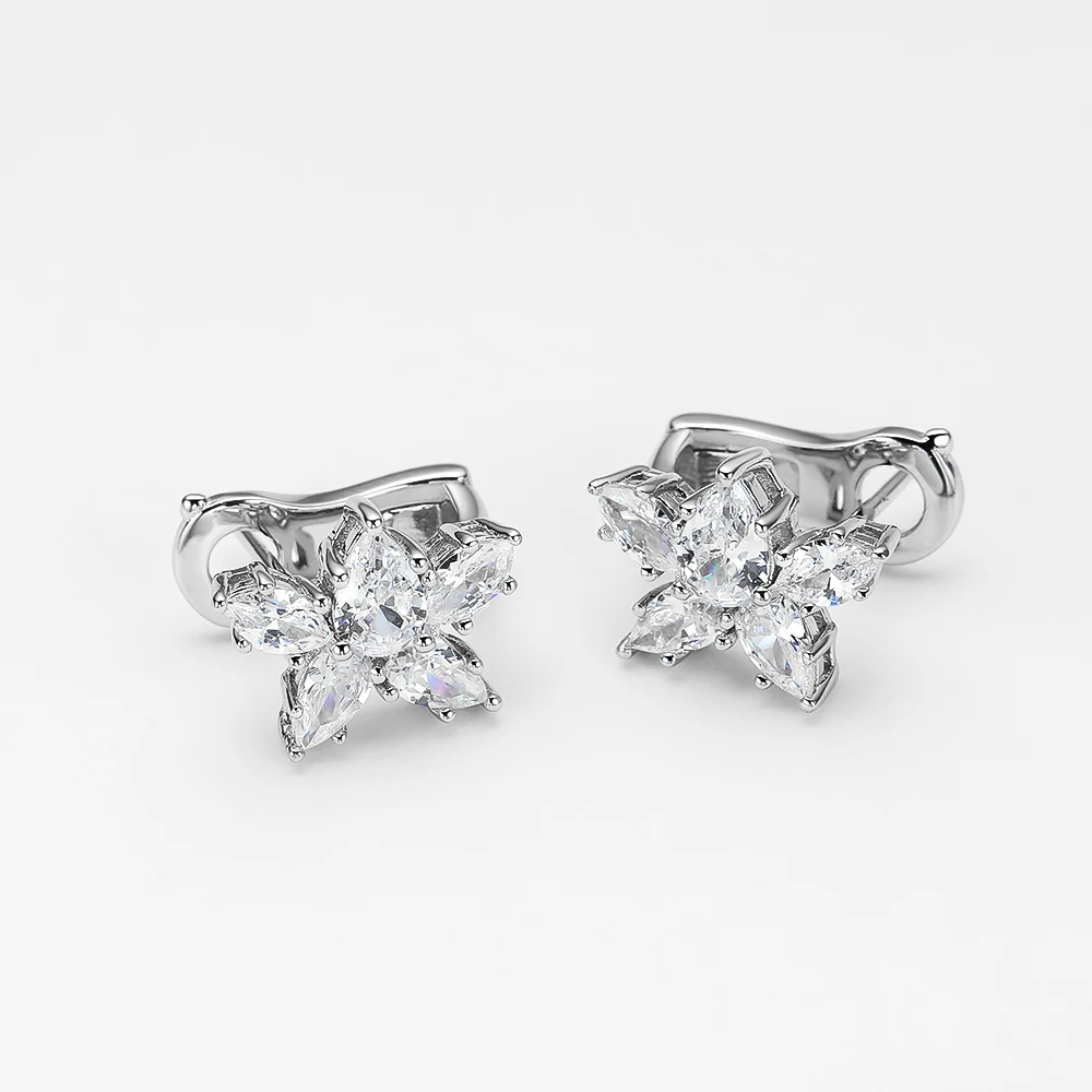 Stud Earrings OEVAS 925 Sterling Silver Sparkling High Carbon Diamond Earrings For Women Wedding Engagement Party Fine Jewelry