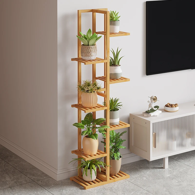 Wood Nordic Flowers Stand High Quality Modern Backdrops Living Room Flower Shelf Light Tiered Scaffale Per Piante Furniture simplicity wood stand for plants landing type light extravagant multi storey shelf indoor flowerpot frame flower stand 4 layers