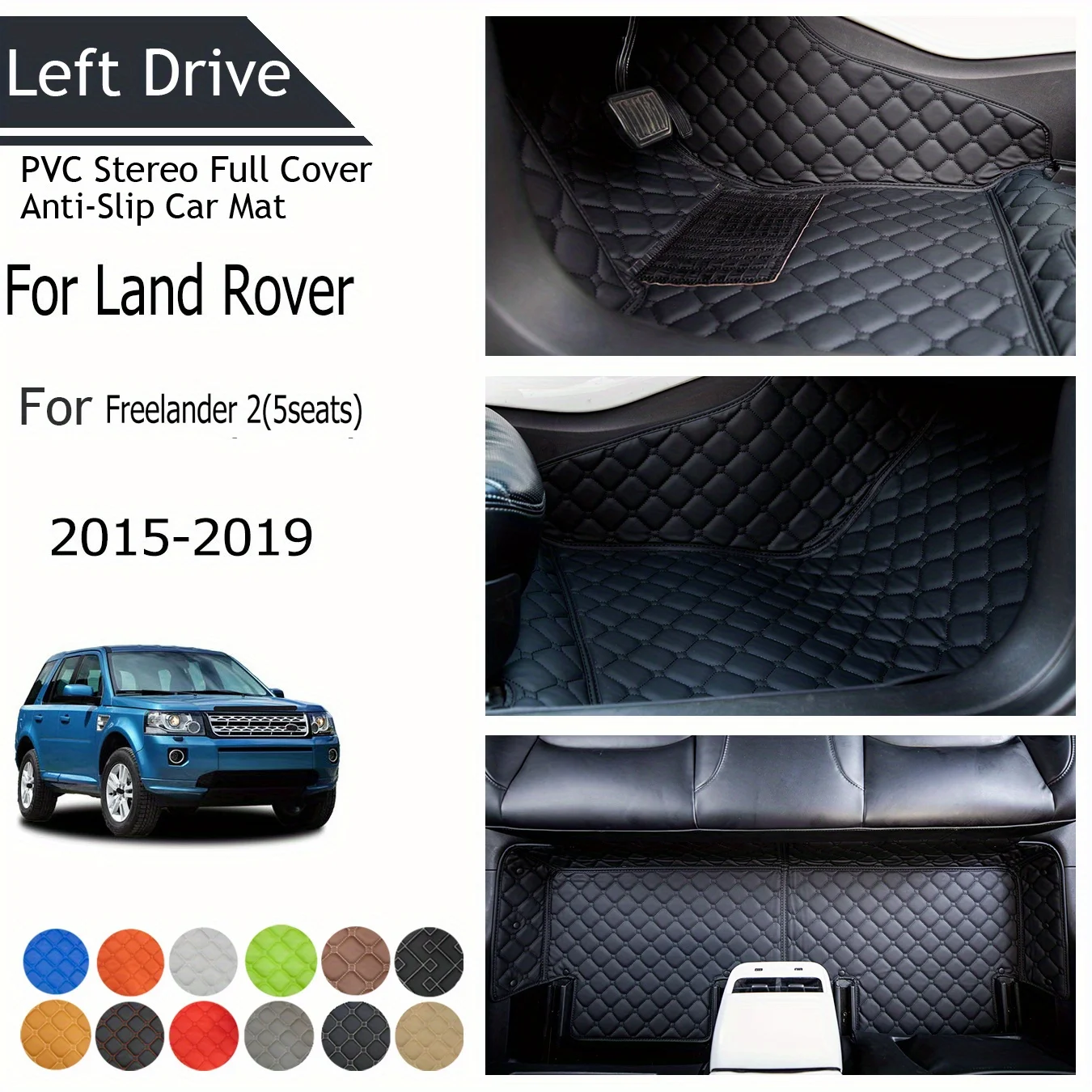 

TEGART 【LHD】For Land Rover For Freelander 2(5seats) 2015-2019 Three Layer PVC Stereo Full Cover Anti-Slip Car Mat Car Floor Mats