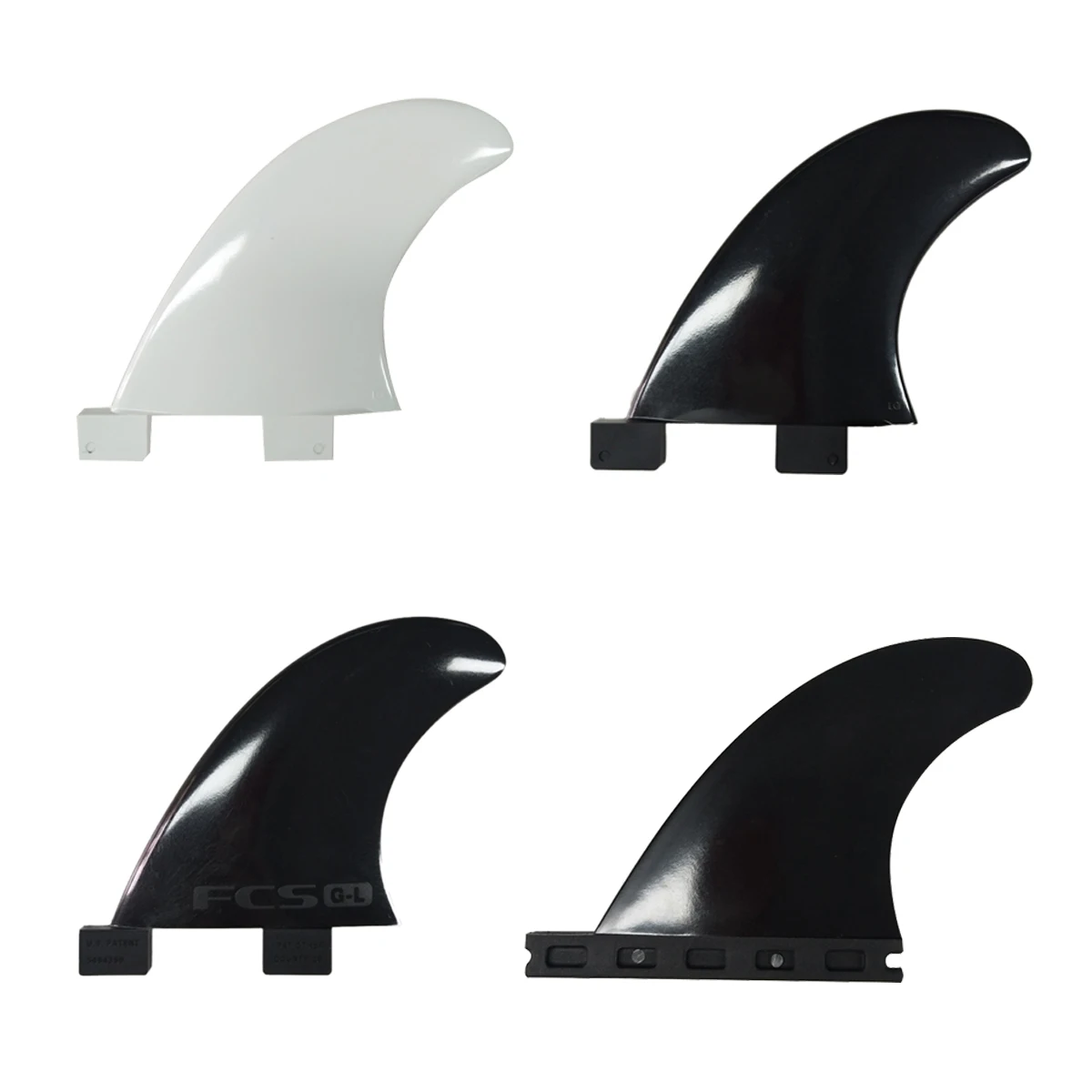 

UPSURF FCS Surfboard Fins GL Plastic Twin Tab Base Black / White Rear Fins Nylon Short Board Fins Funboard Stabilize For Surfing