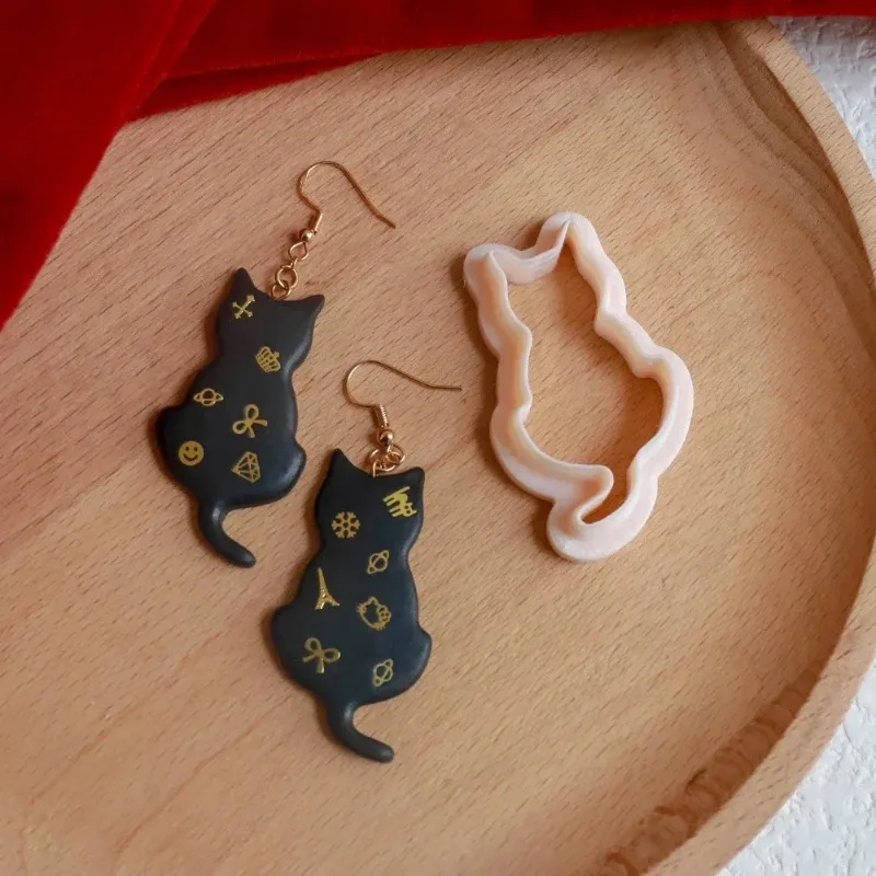 Polymer Clay Cutters Cartoon Cat Shaped Cute Kitten Eaglet Earring Dangle Clay Cutting Die DIY Jewelry Pendant Making Tools