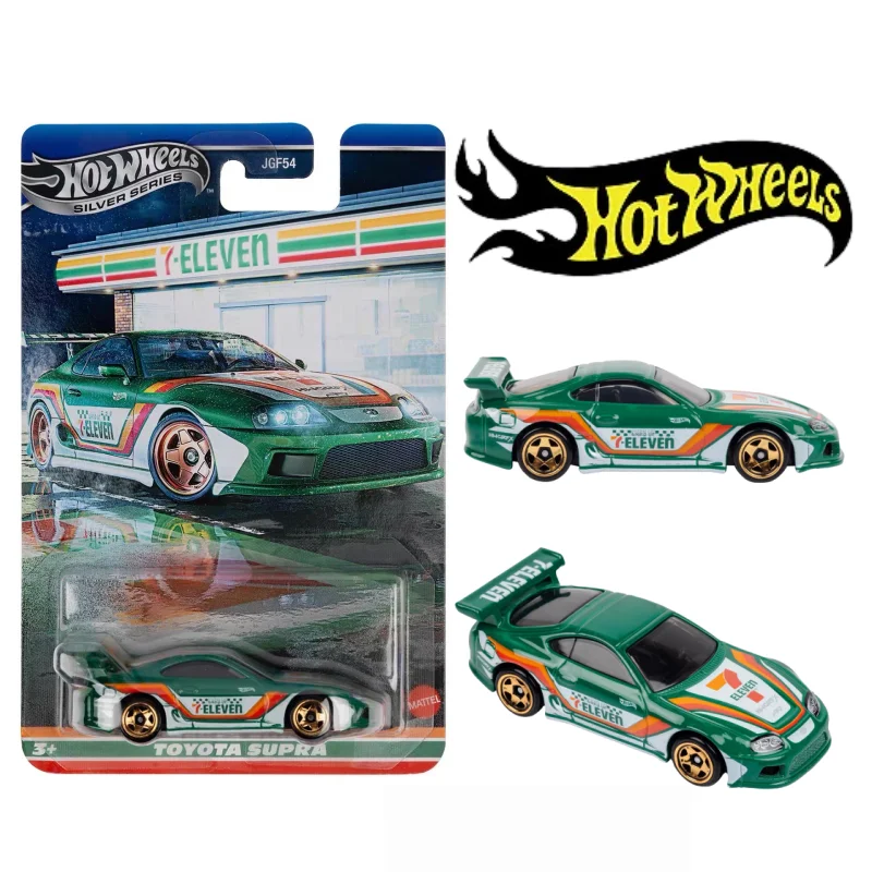 New Hot Wheels Silver Series 7-Eleven Exclusive Toyota Supra 1/64 Scale Die-Cast Model Cars Desktop Toy Decoration Boy Gift
