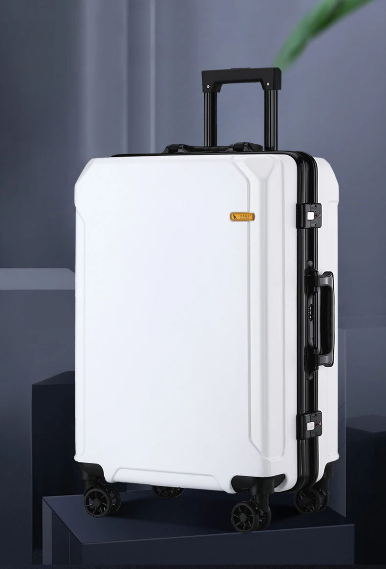 New Fashion rolling luggage aluminum frame USB charging trolley suitcase 20/24/26/28 inch students password travel luggage