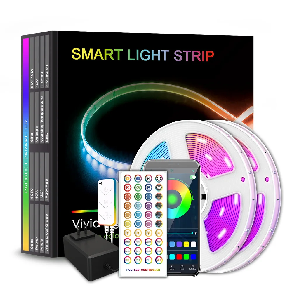 

Красочная фотолампа, светодиодная лампа с Bluetooth, 12 В, SMD5050RGB, 20 м, 10 м