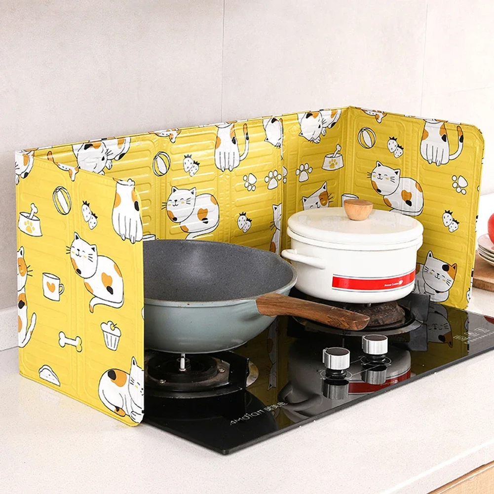Kitchen Cooking Frying Oil Splash Screen Cover Anti Splatter Shield Guard Aluminium Foil Scald Proof Board Protection Plate 1Pc kitchen tools
