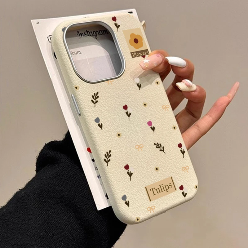 Tulips Flower Leather Pattern Phone Case for Xiaomi POCO X7