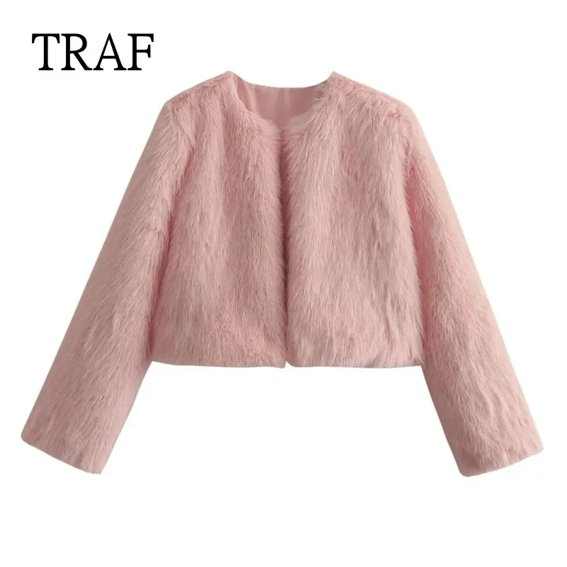 

Куртка женская короткая из искусственной кожи, свободного покроя, в винтажном стиле