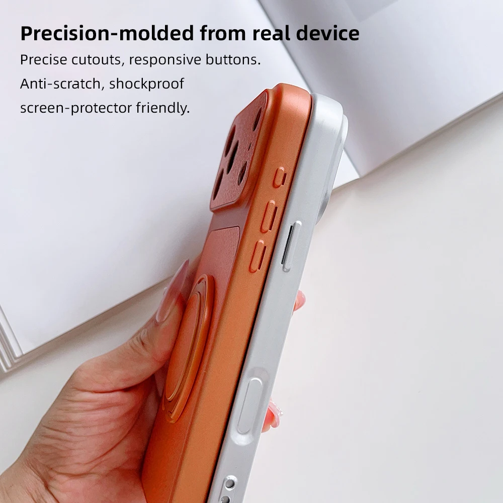 Luxury Leather Matte Magnetic Holder Stand Phone Case
