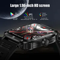 EIGIIS Smart Watch 3ATM Waterproof 1.96" IPS Screen Military KT71 Men 100+ Sport Mode Heart Rate Blood Pressure Bluetooth Call 3