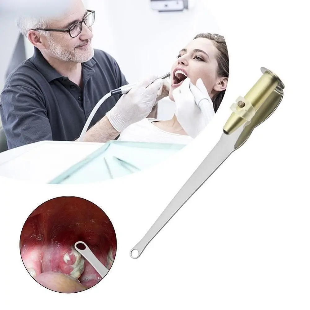 

Curved Design Remove Stones Round Spoon Head Stainless Steel Tonsil Stone Remove Tool Cleaner Removal Kit Oral Cleaner