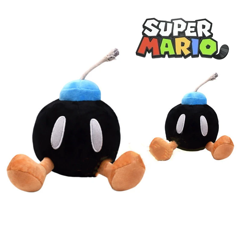 

15cm Super Mario Cartoon Plush Black Landmine Toy Doll Bomber Cute Shape Children's Bed Doll Decorations 2024 Soft Comfortable