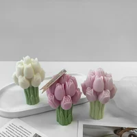 3D Tulip Bouquet Silicone Mold DIY Flowers Aroma Candles Plaster Ornament Molds Handmade Gift Soap Candle Making Supplies