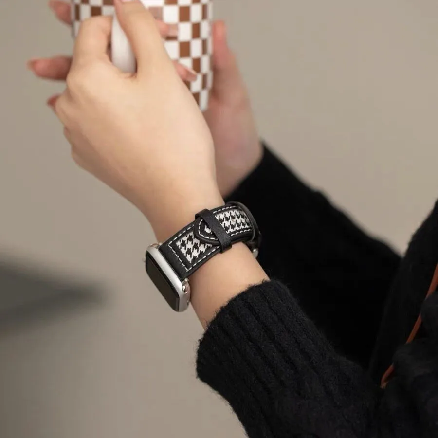 Leather Strap For Apple Watch Band 45mm 41mm 44mm 40mm 42mm 38mm Bracelet Wristband For iWatch series Ultra 8 7 6 5 4 3 SE band