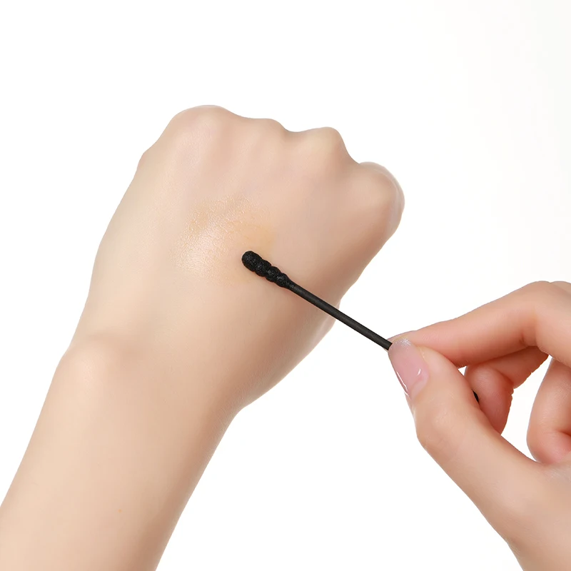 Cotton Swabs 100PCS Black Double-Headed Cotton Swabs Disposable Ear-Picking Makeup Cleaning