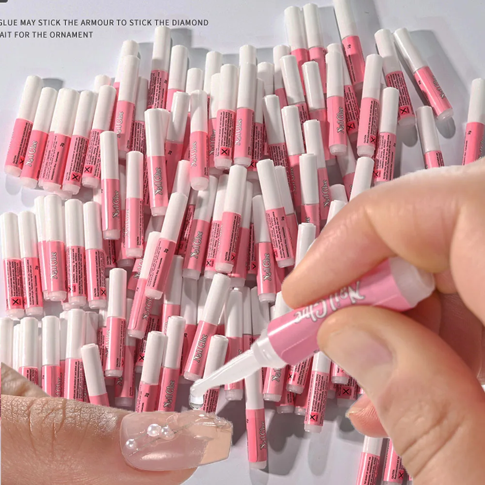 100/50Pcs Professional Fast-Dry False Tips Nail Art Glue 2g Adhesive Glue For Nail RhinestoneMini Beauty Fake Nail Manicure Glue 2