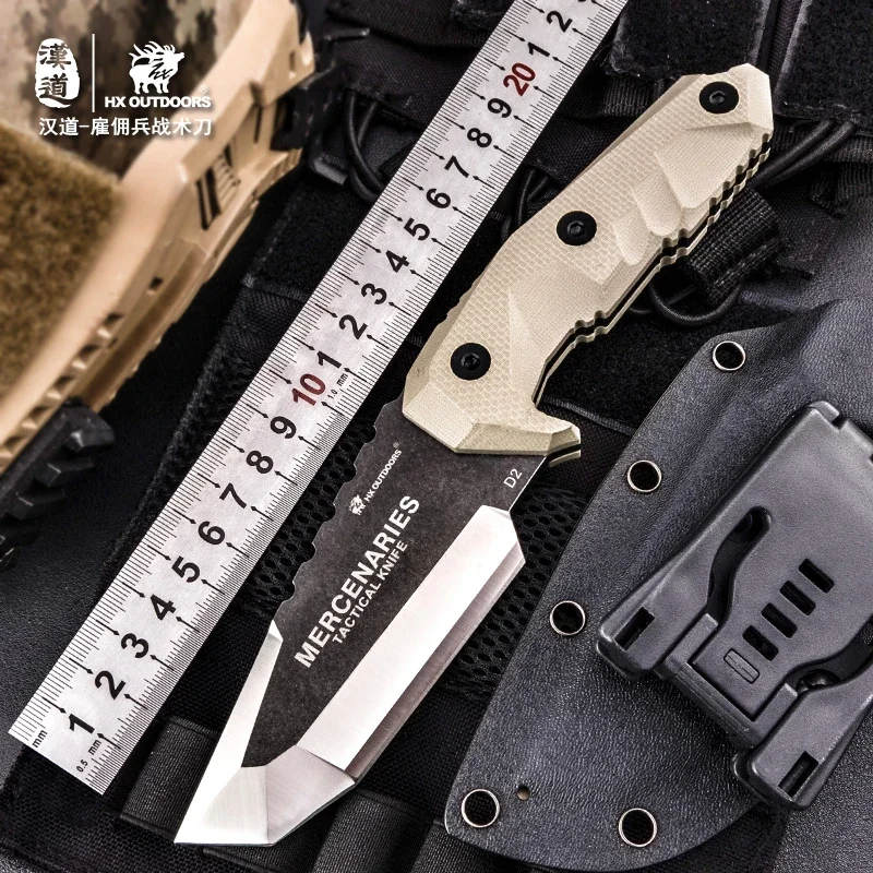 HX OUTDOORS Hunting Knife Outdoor Military Tactical Pocket Knife Self Defense Survival Gadgets Sharp Blades Camping Hand Tools