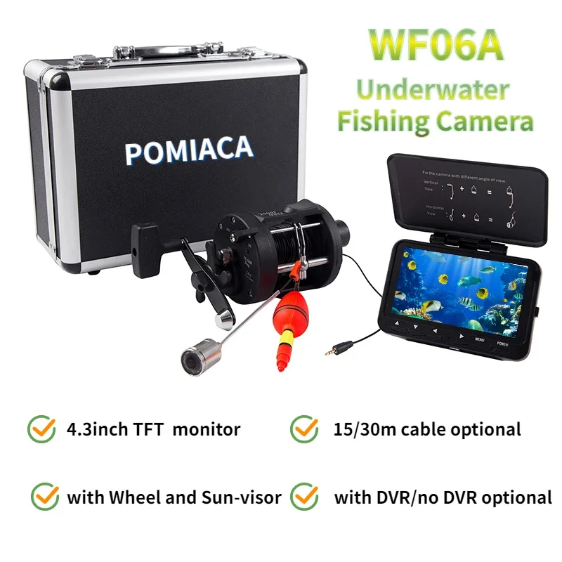 

WF06A Underwater Fishing Camera 4.3inch Fish Finder Camera with Wheel and Sun-visor Support Ocean/ICE Fishing Video Recording