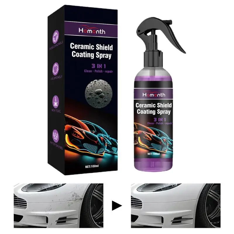 

3 In 1 Hydrophobic Cleaner Multi-Functional Coating Renewal Agent Car Coating Agent Spray High Protection Quick Coating Spray