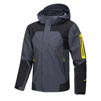 Men's Punching Jacket Jacket Spring and Autumn Outdoor Windproof Hooded Climbing Hiking Camping Clothing Male Jacket