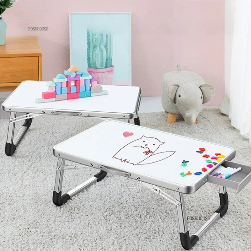 Foldable Children's Tables Simple Multi-function Computer Desk Home Drawing Board Tables Children's Writing Desk Bed Study Table