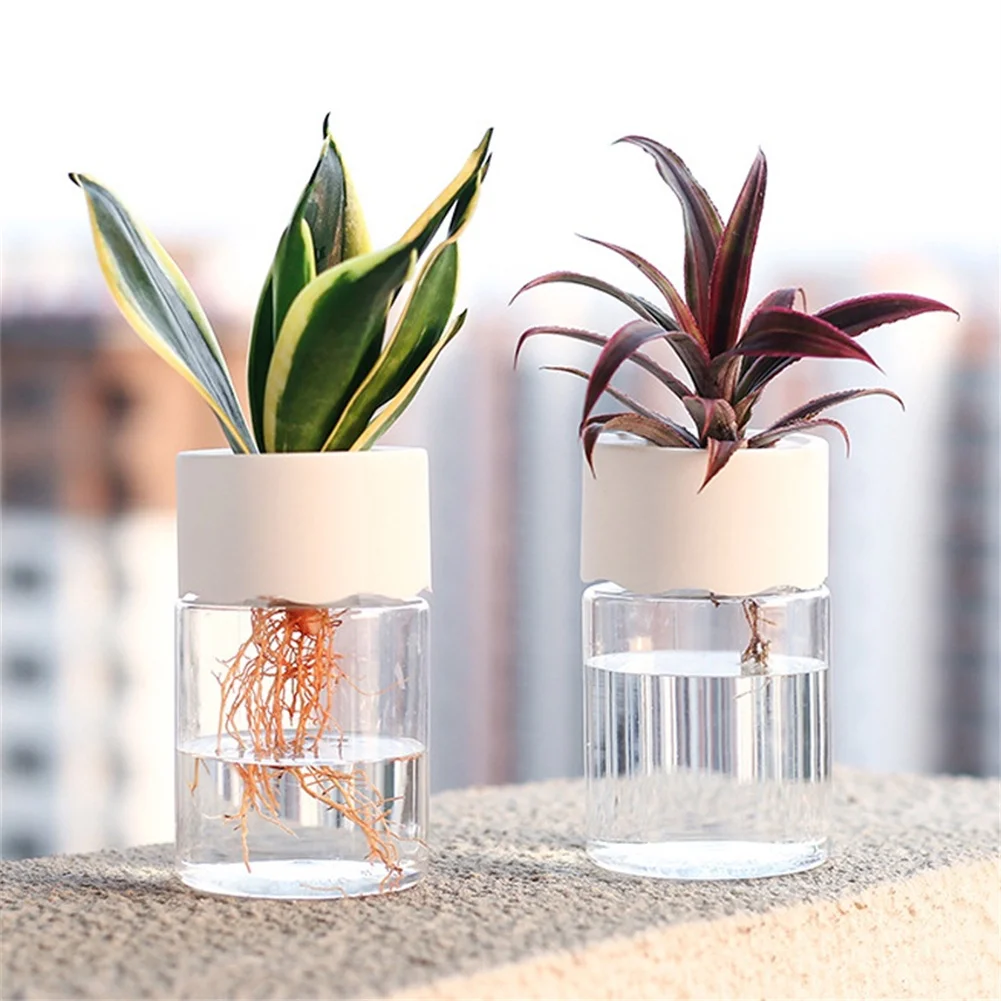 

Plastic Flower Pot Hydroponic Flower Pot Transparent Flower Vases Seedling Containers Planting Boxes Home Garden Parts With Lids