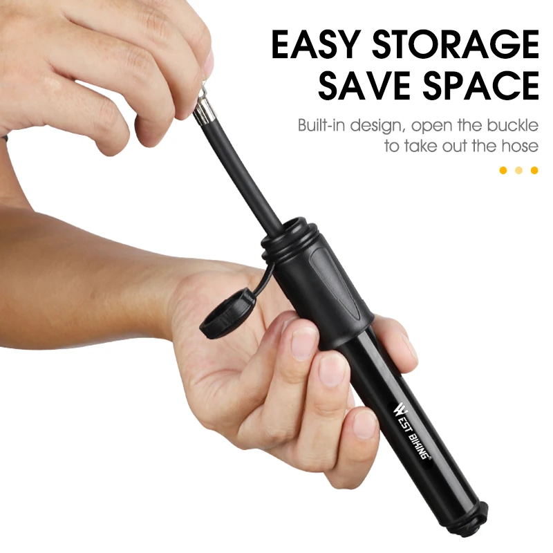 Compact High-Pressure Aluminum Bike Pump - Portable & Efficient Tire Inflator