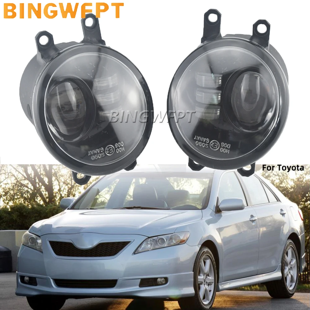 

NEW Fog Lights Chrome Fog Lamp Double LED Fog Light For Toyota Camry XV40 2007 2008 2009 Pre-facelift Headlight Foglights