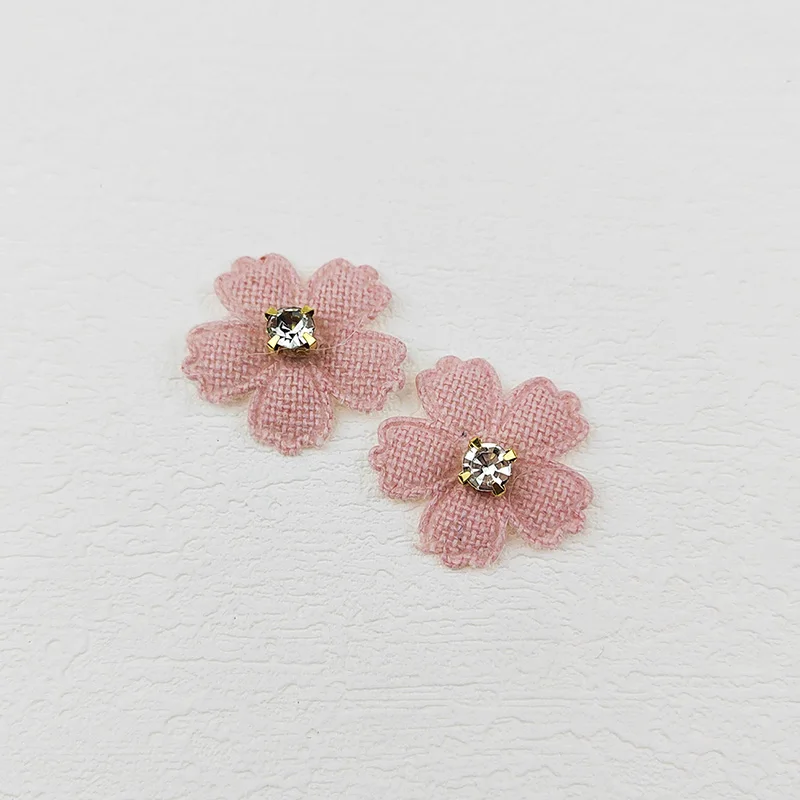 Blume mit Strass applikation für Kleidung, Hut näh flecken, DIY-Haars pangen, Bogen dekor zubehör, 2,3 cm, 50 Stück – Detail 9