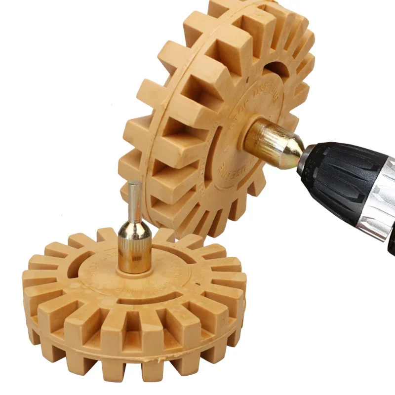 Car Sticker Remover Pneumatic Rubber Eraser Wheel Pad Rubber Disk Decal Eraser Wheel Car Paint Cleaner Polish Auxiliary Tool